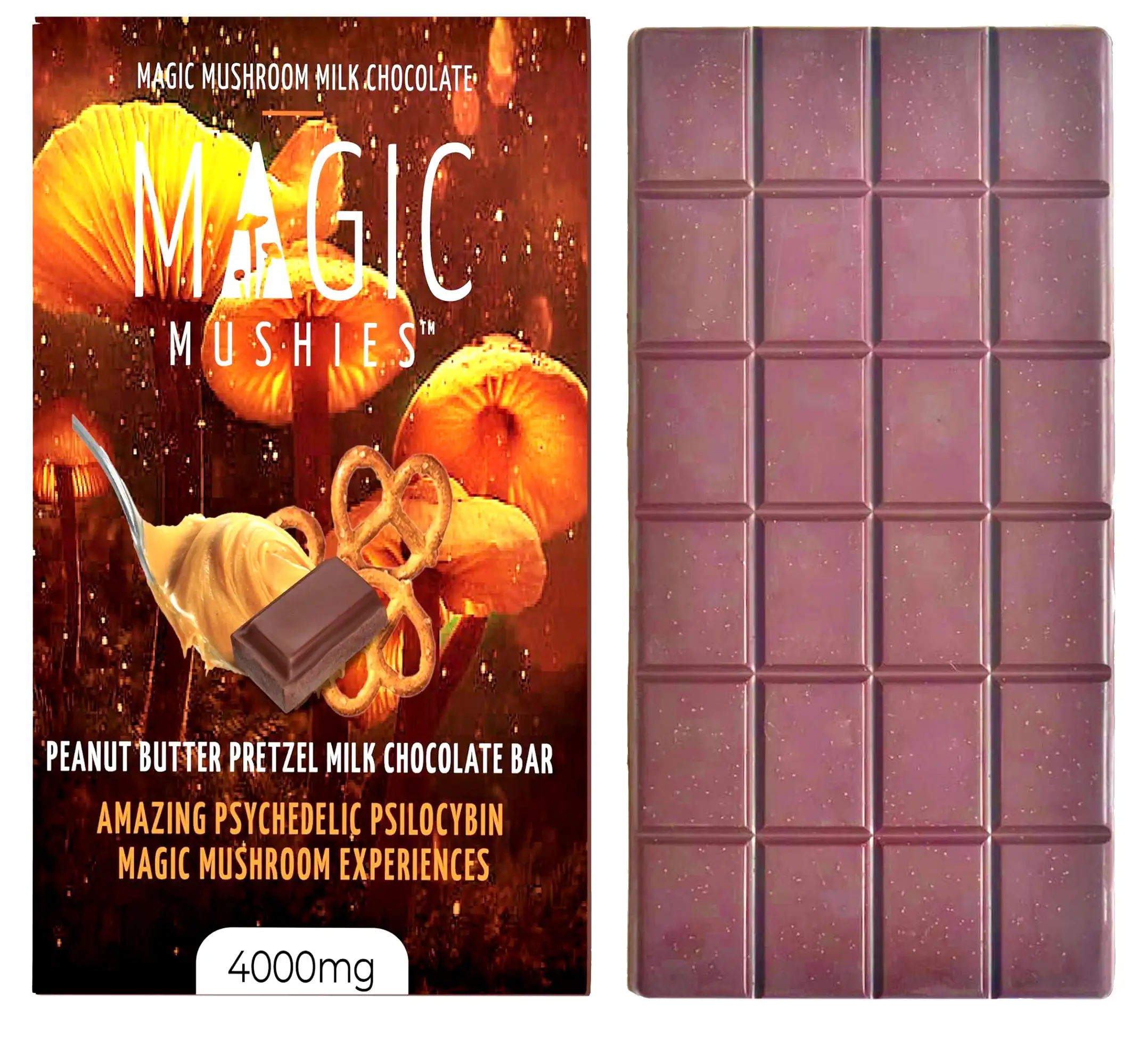 Magic Mushroom Gold Caramel Chocolate Bars – Milk psilocybin Edible Bars